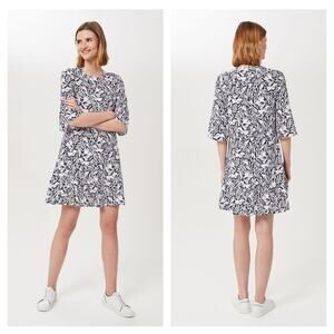 Hobbs Nika Floral Swing Dress in Navy Ivory 4